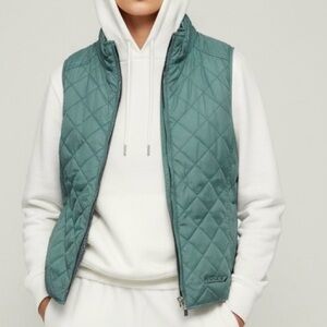 Peter Millar Women’s Crown Reversible Quilted Vest Green Black Size M NWT